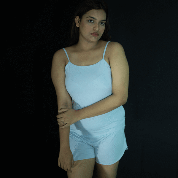 Pure Cotton Sleepwear Set – Light Blue
