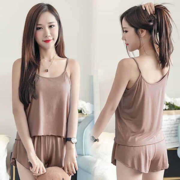 Pure Cotton Sleepwear Set – Coffee - Image 2